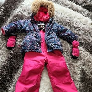 TODDLER SNOW SUIT Gusti,size 2, Fusia pink and navy jacket